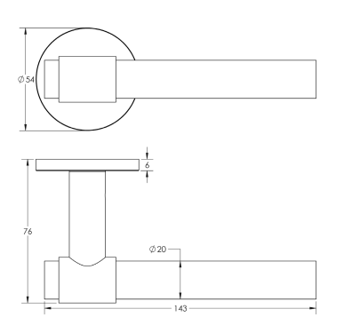 Frelan Hardware CRES CR-103 Rose Door Handle