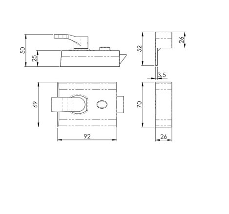 Contract Rim Cylinder Nightlatch