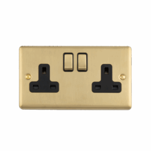 Eurolite Sb2B Double Blank Round Edge Satin Brass Plate