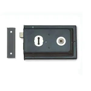 Frelan Hardware Reversible Rim Lock, Black