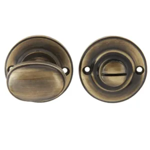Frelan Hardware Round Bathroom Turn & Release (40Mm Diameter), Antique Brass